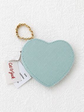 Cat & Jack Mint Green Heart Jewelry Case – Quilted Travel Organizer – NWT